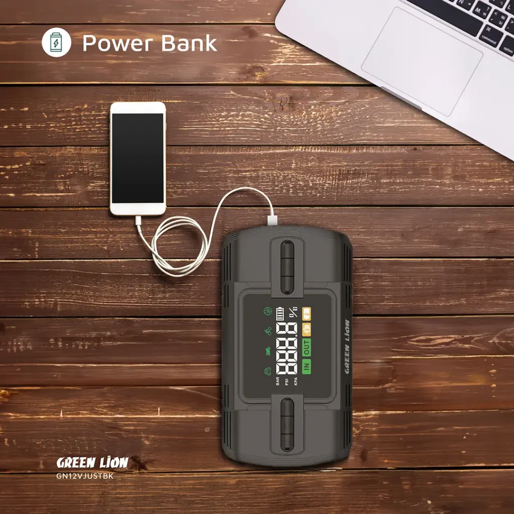 فروشگاه آنلاین نخلینو   - جامپ استارتر و پمپ باد 12 ولت گرین لاین Green Lion 12V Jump Starter 12000mAh